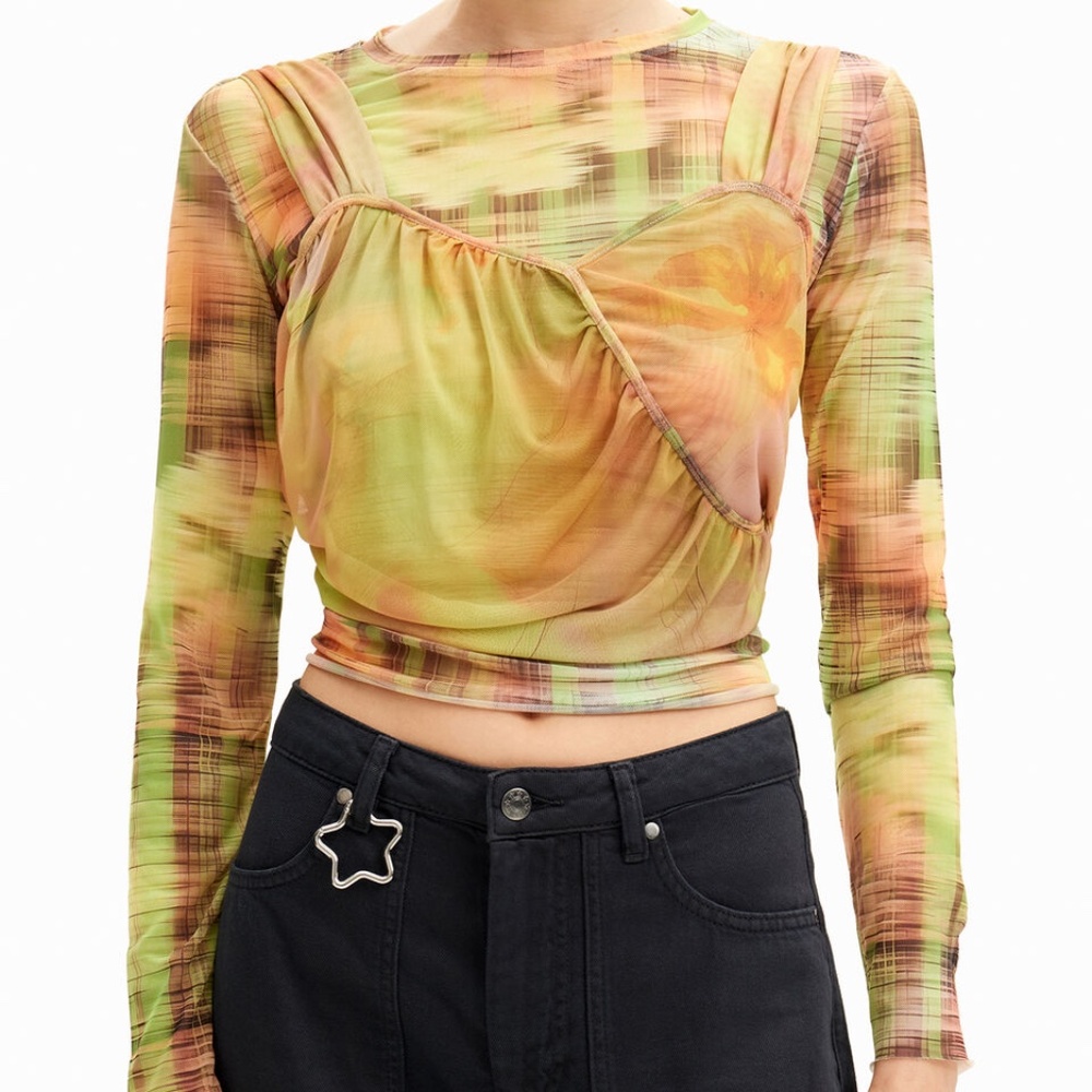Desigual Double layer knit T-shirt by Collina Strada